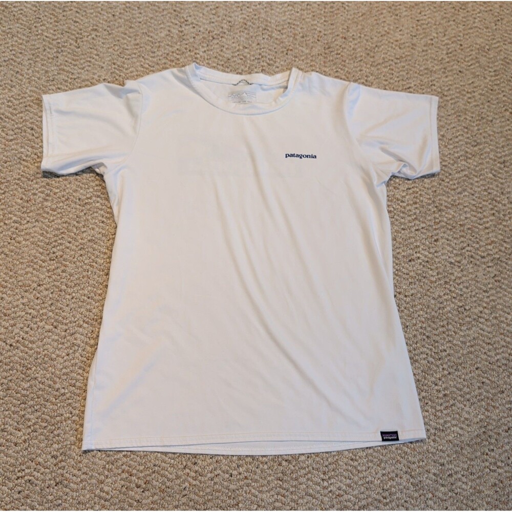 Patagonia Capilene Cool Daily Graphic Performance T-Shirt Womens M White UPF